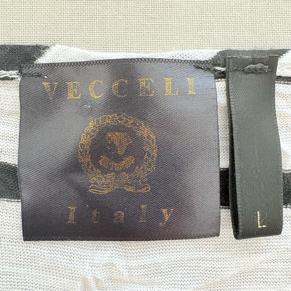 Vecceli Italy Lagenlook Asymmetrical Hem Stripe Tunic Top Fairy Grunge L - Picture 10 of 10